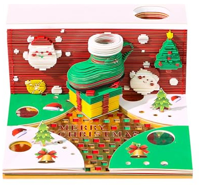 Planificateur hebdomadaire sur le thème de Noël 2024 2026 - Papier spécial - Impression toxique - Pages faciles - Longue durée - Outil de planification des vacances festives