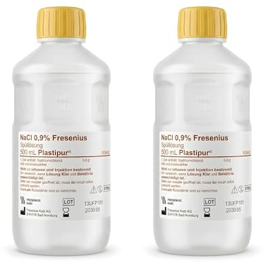 Plastpur – 2 stycken – 500 ml – NaCl 0,9 % – Steril isoton saltlösning – saltlösning baby – saltlösning sårrengöring – salinlösning för näsögonen