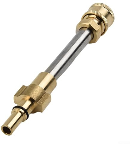 Adattatore per idropulitrice Bosch AQT a attacco rapido da 1/4, ottone e acciaio inossidabile, compatibile con lance Snow Foam e ugelli turbo, 4000 PSI