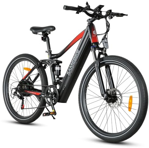 Electric Bike for Adults – 26 Fat Tyre Electric Mountain Bike, 250W Pedal Assist E-Bike with LCD Display, 48V 14Ah Long Range 100km, IP54 Waterproof Electric Commuter Bikes for UK Roads (Black)