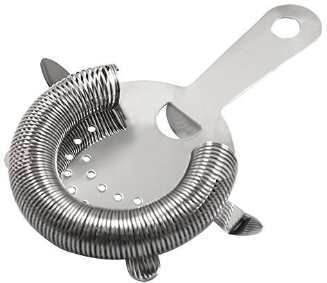 SKY FISH Hawthorne Cocktail Strainer, Stainless Steel Bar Strainer, Professional 4 Prong Strainer with 100 Wire Spring