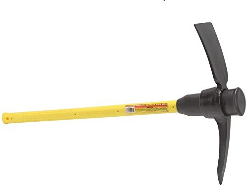 CForge Heavy Duty Garden Yard Mattock Pick with Fiberglass Handle for Cutting Digging Chipping & Breaking up Tough Material