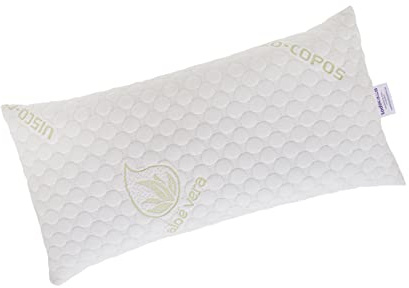 Todocama - Almohada viscoelástica Aloe Vera con Copos 100% viscoelásticos. Tejido Strech Aloe Vera. Termoregulable. Firmeza Media - Alta. Fabricado en España. (70 cm)