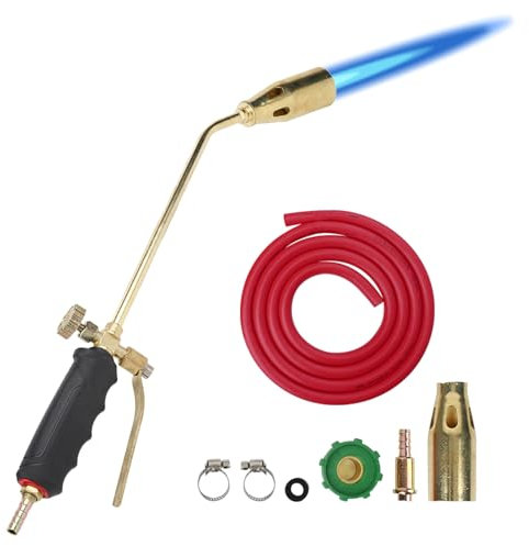 Propane Torch, Portable Heavy Duty Burner Torch Double Valve Blow Torch with Hose Adjustable Flame Control for Thawing BBQ Snow Melting