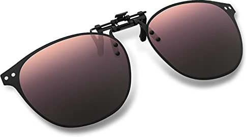 ARCAMOY Clip on Sunglasses Over Prescription Glasses Polarized Anti Glare Flip Up UV Protection Glasses For Men Women (Pink Flash)