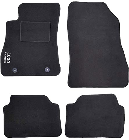 Auto Accessori Lupex | Juego de 4 Alfombrillas de Coche compatibles con Juke I y II (2010 +) con 2 Clips de fijación | Alfombras moldeadas de moqueta con Bordado en el Lado del Conductor