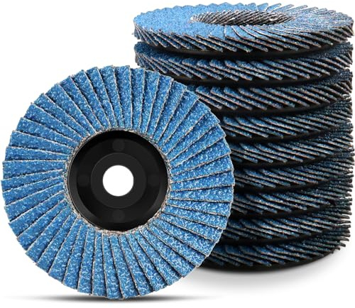 BRESUCNY 10Pcs Disques à Lamelles 76mm Disque Meuleuse Compartiments | Grains 40/60/80/120 pour Meuleuse Convient à l'acier Inoxydable, Bois, Métal
