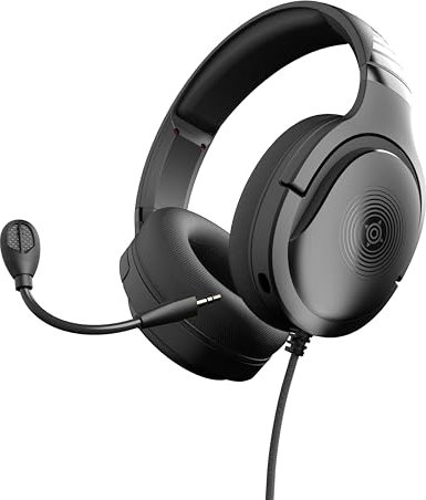 NOVA GAMING Australis – kabelgebundenes Gaming-Headset mit abnehmbarem Mikrofon – leichtes und Komfortables Gaming-Zubehör – Multi-Plattform-kompatibel (PC, PS4-5 und Switch) – Schwarz