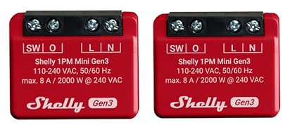 SHELLY WLAN-Schaltaktor 1PM Mini Gen 3, rot, 2 Stück