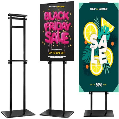 Skyltställ Golvstående Skyltställ Affisch Displayställ Affischställ Golvstående Klämramar Företag & butik Skylthållare Displayställ 5pcs svart