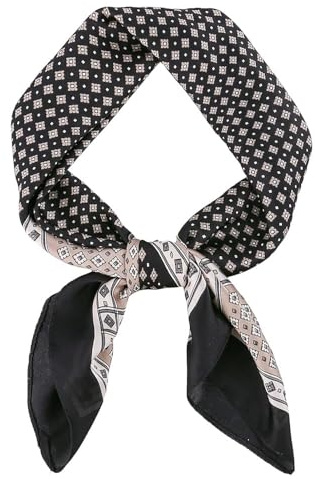 Mens Scarf, Scarf for Men Square Satin Silk Like Scarve Lightweight Neck Scarf Bandana Fashion Gifts for Men Formal Casual Business(BLACK)