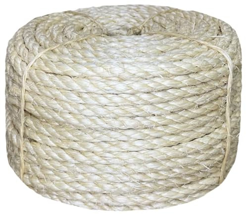 Homgoday Furniture Sisal Rope 100% 8 mm 50 m, Nautical Rope Furniture, Work Rope, Multi-Purpose Rope for Outdoor Activities, Nautical Rope, Multi-Purpose Rope