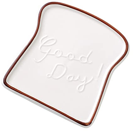ABOOFAN Plato De Cerámica Forma De Tostada De Porcelana Para Servir Pan Ensaladas Y Postres Para Cocinas Y Fiestas