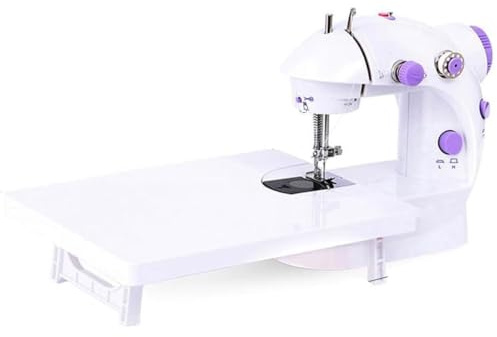 Mini Macchina da Cucire Portatile a Doppio Filo con Tavolo da Cucito e Pedale