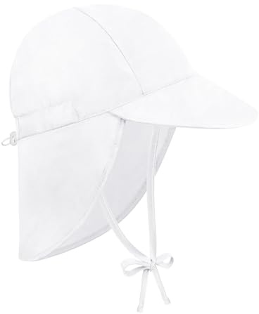 Becellen Sombrero de Sol Niño, Verano UPF 50+ Gorros Bebe Transpirable Ajustable Gorro Playa Proteccion UV Gorra Delgado y Ligero Sombrero con Protección Cuello para 1-5 Años Niñas Niños