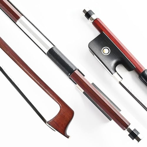 Bratschebogen aus Brasilholz, geeignet für Bratschen im Maß von 14-17, Vollgröße, Länge 74,5 cm, Ebenholzfrosch, natürliches schwarzes Pferdehaar aus der Mongolei, gut balanciert, süßer Ton.
