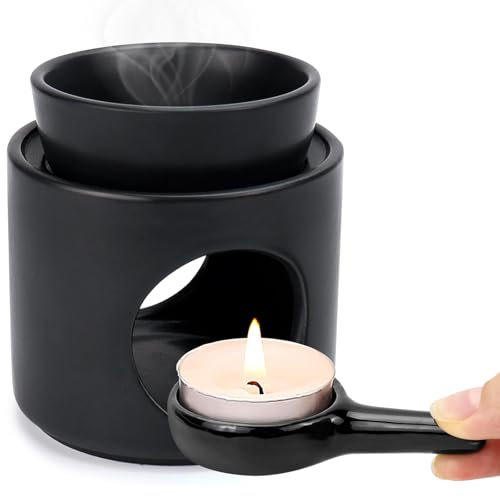 BHHTBB Lampada profumata per oli essenziali, lampada profumata in ceramica, lampada aromatica con portacandele, lampada in cera profumata per lumini Rambiente, altezza x 10 cm, diametro 9,5 cm
