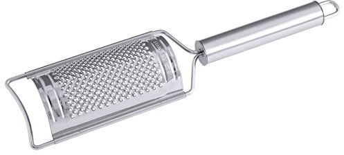 Rallador de nuez moscada, serie Polaris, con asas de acero inoxidable pulido satinado 18/10, superficie de fricción de acero inoxidable 18/10, curvada/superficie: 10 x 6 cm | ERK