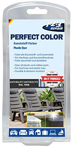 1-2-3 REPAIR® Kunststoff Farbe Anthrazit - Professioneller Auffrischer für Gartenmöbel - Schonende Pflege - Premium Tiefenpflege - Kunststoffauffrischer
