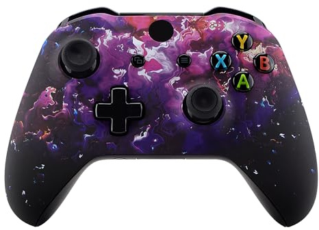 eXtremeRate Surreal Lava Patterned Front Housing Shell Case, Soft Touch Faceplate Cover Replacement Kit for Xbox One S & One X Controller (Model 1708)