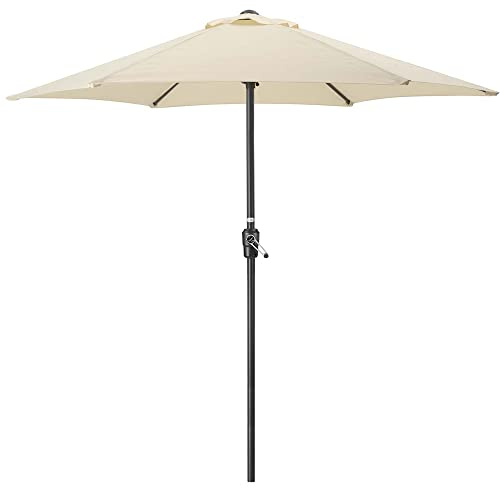 CHRISTOW Garden Parasol Umbrella Polyester Canopy Steel Sunshade With Crank Handle