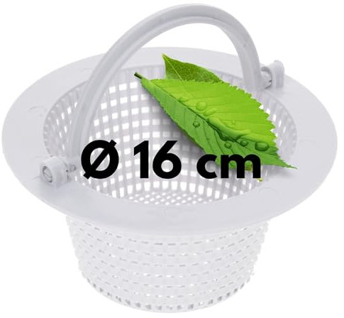 Amapool Cestello per Skimmer 16cm I Cestello di Ricambio per Skimmer Standard I Prefiltro per Piscina I Filtro per Piscina 16 cm di Diametro I I Resistente al Cloro I Stabile