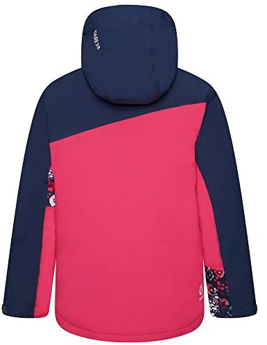 Dare 2b Humor II Jacket Kinder-Skijacke, wasserdichtes und atmungsaktives Recyclingmaterial, 2 untere Reißverschlusstaschen, verstellbare technische Kapuze, MnltD/Virt Pk, EU 164