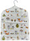 Jolee Fabrics Premium Oilcloth Peg Bags with Wooden Hanger - Large Waterproof Peg Bag, Clothes Clip Storage Perfect for Any Washing Line(Beige Foxes and Owls)