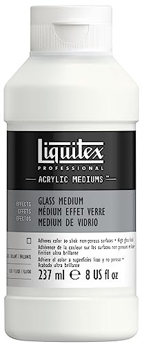 Liquitex 8870519 Medium per vetro per vernici acriliche, migliore adesione delle vernici acriliche al vetro o alla ceramica, per una superficie resistente ai graffi, finitura liscia e lucida, 237 ml