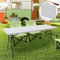 ML-Design Campingtisch klappbar Weiß 180x74 cm, Kunststoff, Klapptisch mit Tragegriff, Falttisch für Garten, Terrasse, Balkon, Gartentisch 6 Personen, Buffettisch Partytisch Koffertisch Flohmarkttisch