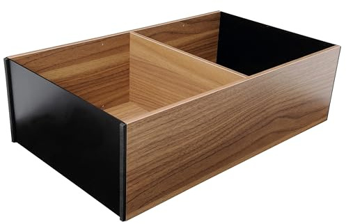 Blum AMBIA-LINE organiseur de tiroir en décor bois haut de gamme | idéal cuisine, bain, dressing | utilisable modulairement et tenue sûre par pieds antidérapants | 37 × 22 × 11 cm | Noyer Tennessee