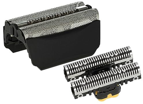 vhbw Set de têtes de rasoir électrique remplacement pour Braun 51B, 51S pour, grille + couteaux, noir/argenté