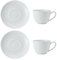 Mikasa Chalk Set di 2 tazze e piattini per cappuccino in porcellana, tazze da caffè per tutti i giorni, 310ml