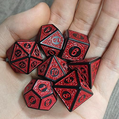 DND Würfel Set - 7 Stück DND Dice | Polyedrisches Würfelset für Dungeon and Dragons (D20, D12, D10, D%, D8, D6, D4)