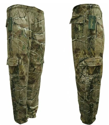Mens Jungle Forest Camouflage Cargo Trousers Hunting Jungle camo Trousers Camouflage Tracksuit Bottoms Closed Hem Cargo Combat Style Jogging Gym Casual Trouser Plus Sizes(L)