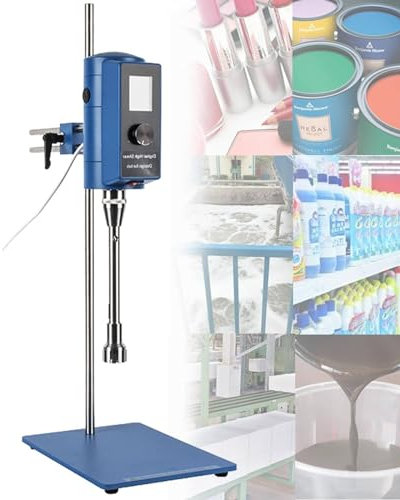 LMYYDES Homogeneizador de dispersión de Laboratorio de Alta Velocidad para emulsionante dispersor de Laboratorio, Mezclador homogeneizador de Laboratorio Ajustable de Velocidad de 2000-28000 RPM