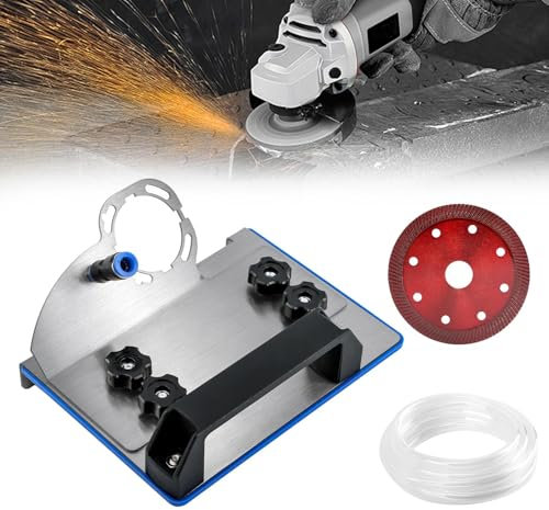 Angle Grinder Stand for 45° Chamfer Cutting, 45 Degree Tile Chamfering Tool, Holder for 100-Type Angle Grinders (Size: With Hose & Saw Blade)