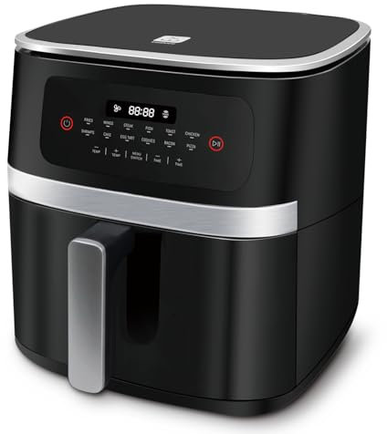EXTRASTAR Airfryer 7L, friteuse à air XXL sans huile avec écran tactile, friteuse avec affichage numérique, 1800 W, mode shake, minuterie, livre de recettes, température maximale 200°c