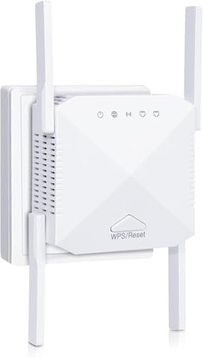 WLAN Verstärker 1200Mbit/s WiFi Repeater,Dualband 5GHz & 2.4GHz WLAN Repeater mit WPS,WiFi Internet Verstärker Kompatibel Allen Geräten,WiFi Range Extender Mit LAN/WAN Port
