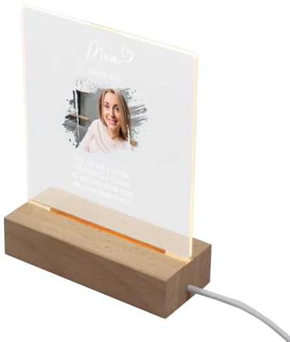 ukgiftstoreonline Personalised Mum Photo Memorial Lamp Night Light Condolence Sympathy Gift