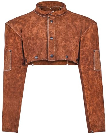 VEVOR Schweißerumhang, 308x610x647 mm, flammhemmender Sicherheitsumhang aus Rindsleder, hitzebeständige Schutzbekleidung zum Schweißen, Schmieden, Holz-, Gartenarbeit, XL-Größe