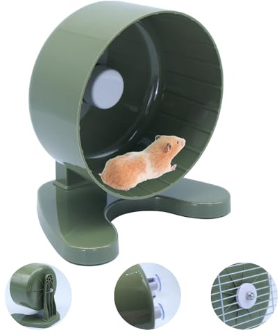 Hamster Wheel, 6.5 Super-Silent Exercise Wheels, Dual-Bearings Quiet Spinner Running Wheels, 3 Installation Methods, Fits Any Hamster Cage, Hamsters Toy for Dwarf Hamsters, Gerbils, and Small Pets.