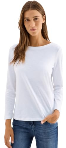 Cecil T-Shirt Basique à Manches Longues - Blanc - Taille XL