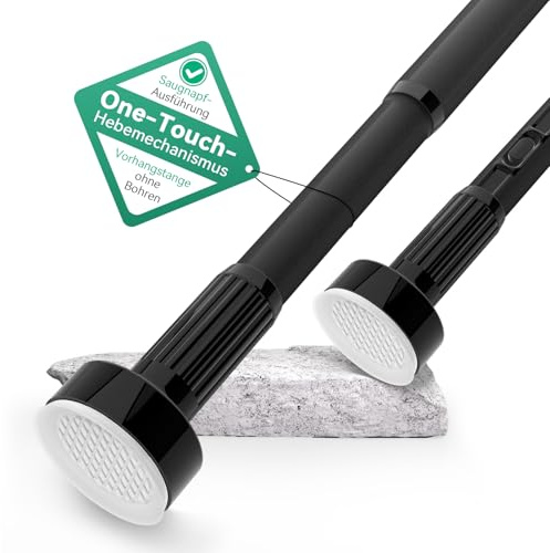 VECTO Teleskopstange zum Klemmen 70-120cm Ohne Bohren Ø32mm Schwarz