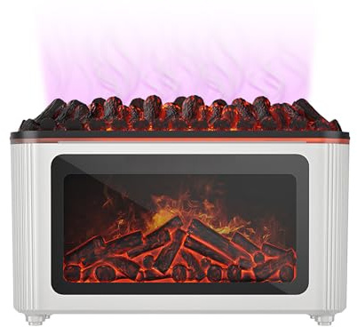 Umidificatore antincendio – Dispositivo di emissione della effetto fiamma, tecnologia di dispersione del vapore ultrasonica, funzione di atmosfera di luce ambientale, unità di rilascio di u