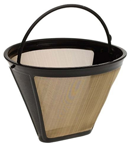 #4 Cone Shape Permanent Coffee Filter (Gold/Black, 1)