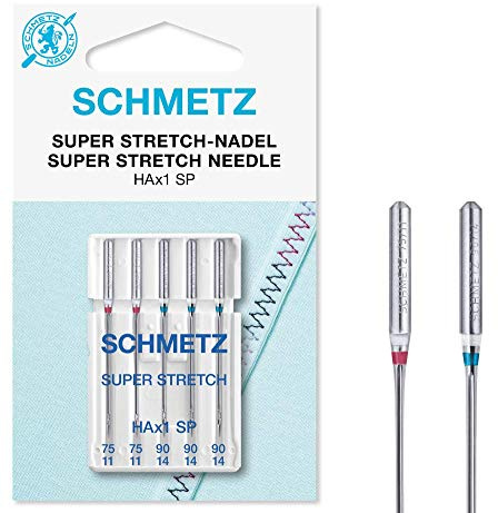 SCHMETZ Surtido super elástico HA x 1 SP agujas para máquina de coser St. 75 y 90