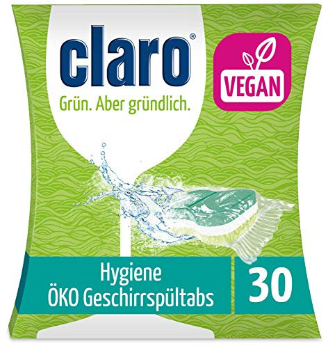Claro Hygiene Geschirrspüler-Tabs - Phosphatfrei/Biologisch abbaubar - 30 Stück