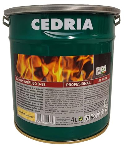 NUEVO Barniz Ignífugo B-88 Cedria protector fuego madera 4 litros Exteriores