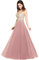 Misshow Robe Femme Longue Demoiselle d'honneur Robe pour Mariage Invitée Femme Style Vintage avec Appliques Rose Profond 34